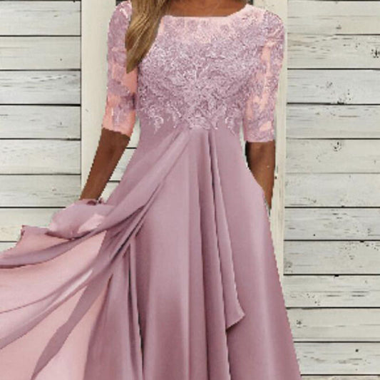 🌸Elegantní vyšívané koktejlové splývavé šaty
