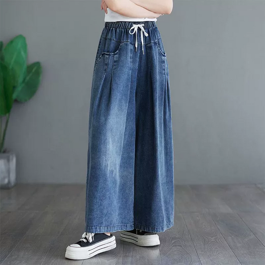 👖Džínové kalhoty s širokými nohavicemi ve vintage stylu
