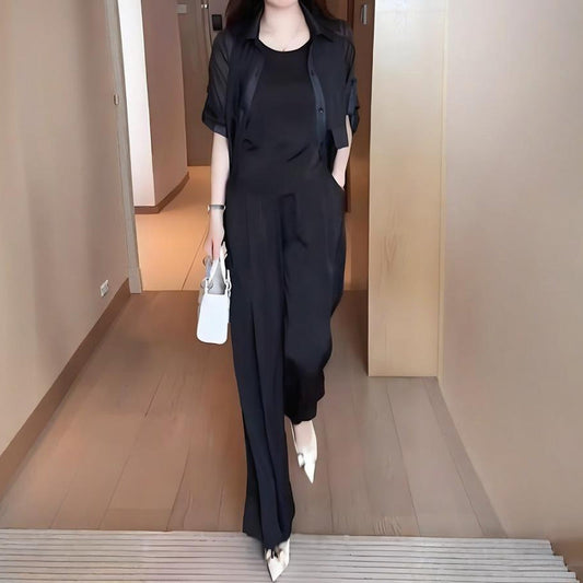 Dámská třídílná sada košile, vesty a kalhot