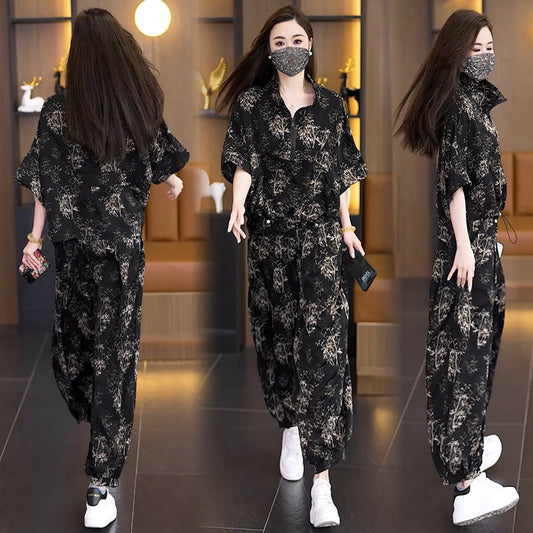 Dámská ležérní móda, dvoudílná sada s potiskem