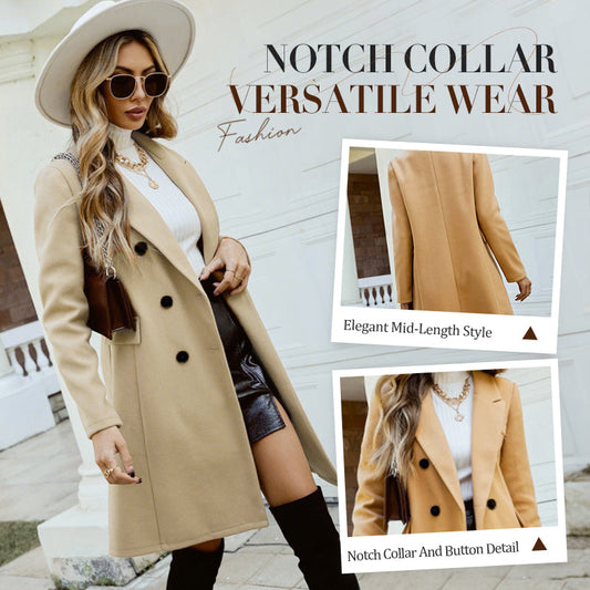 🍂Dámský kabát s výstřihem do V a délkou po kolena