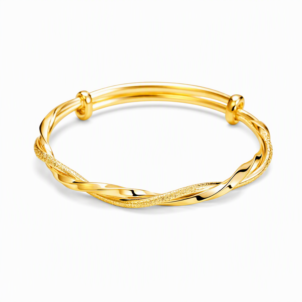 🌀 50% OFF! 🌟 Endless Mobius-twisted bangle – smooth, sliding adjustable clasp & double-textured premium shine 💫