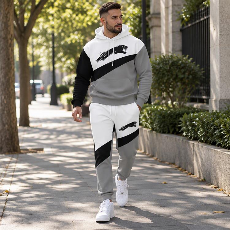 Men's Casual Sporty Hoodie and Sweatpants Set