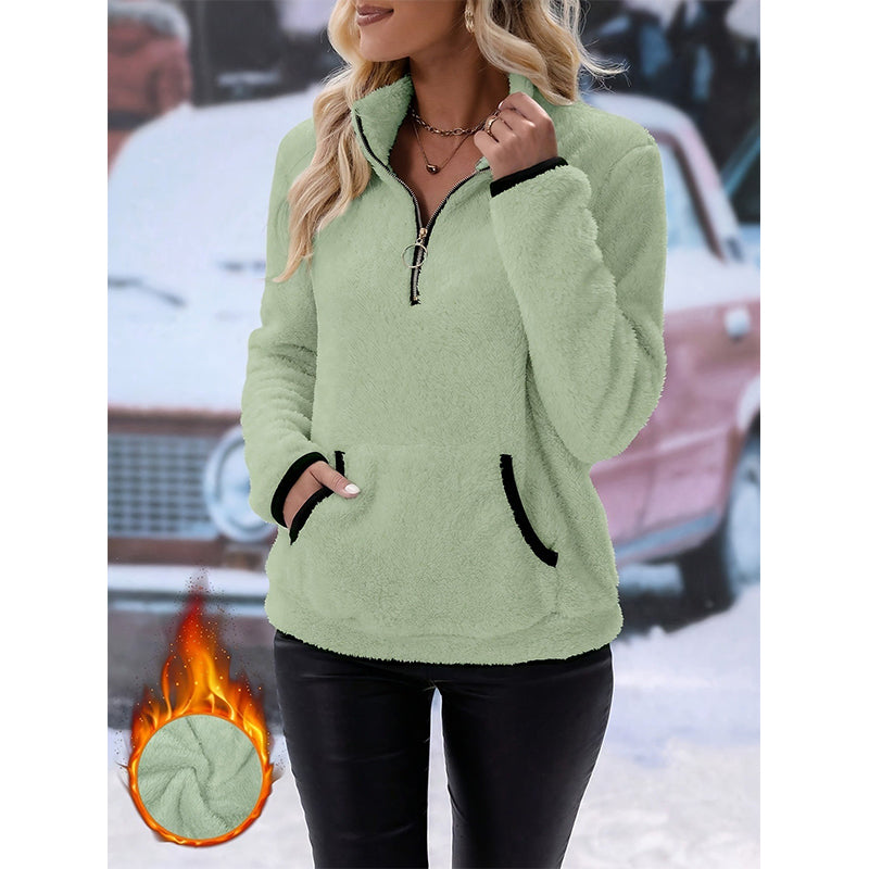 ☁️ Cloud-Soft Warmth, Easy Layered Comfort | Women's Half-Zip Warm Plush Sweatshirt