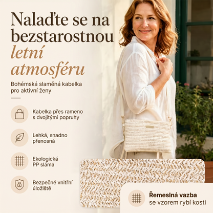 🔥👜Dámská tkaná slaměná kabelka přes rameno