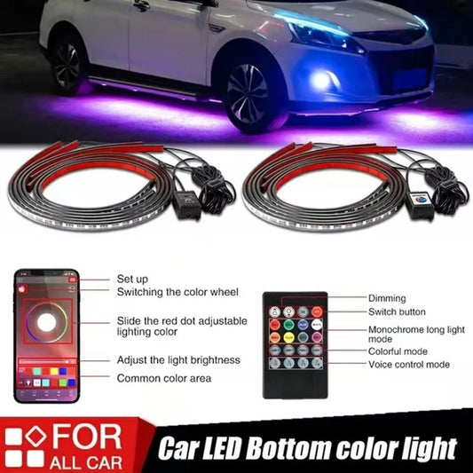 Podvozek automobilu Flexibilní RGB vodotěsné LED páskové osvětlení (2ks)