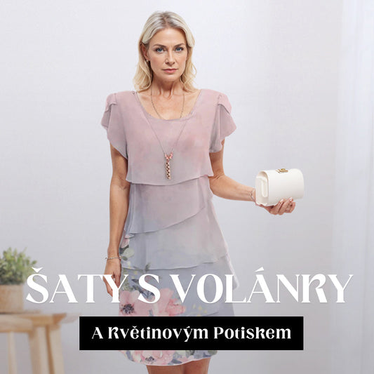 🌸Dámské letní šaty s květinovým potiskem na krku