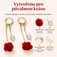 Francouzské vintage visací náušnice s červenými růžemi