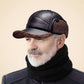⛄️🧢Vintage Men's Earflap Winter Hat - Soft Plush Lining Faux Leather Cap