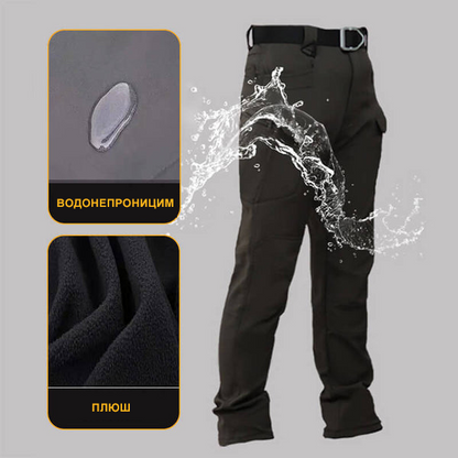 🔥Pánské měkké skořápky voděodolné turistické zimní taktické kalhoty
