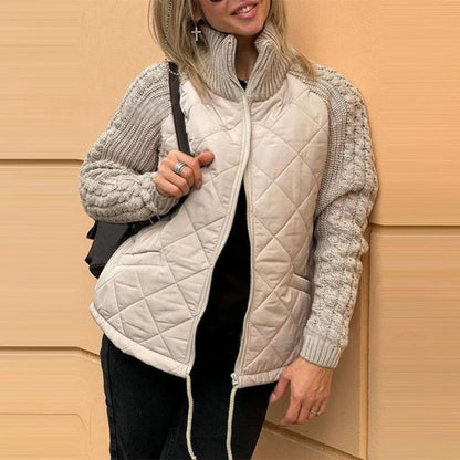 Dámská pletená bunda Patchwork Down Coat