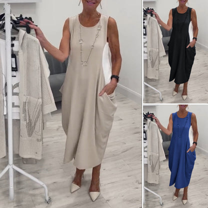 💖 Jednoduché šaty bez rukávů s kapsami