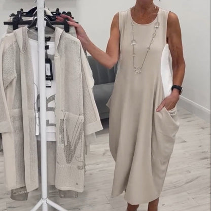 💖 Jednoduché šaty bez rukávů s kapsami