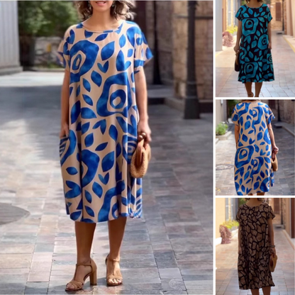 🌸👗 2025 Nové šaty s kulatým výstřihem