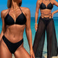 💕Dámské sexy plážové bikiny, třídílná souprava