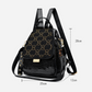 🎒Dámský černý velkokapacitní batoh s třpytivými kamínky a geometrickým potiskem