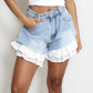✨ Šněrovací letní džínové šortky pro ženy