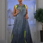 👗Dámské ležérní džínové maxi šaty bez rukávů