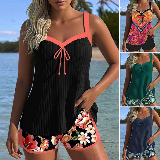 👙Souprava horního dílu plavek a šortek s potiskem