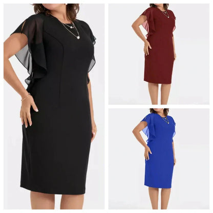 ✨Solid Round Neck Midi Dress