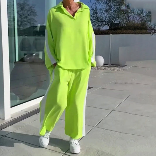 💖 Barevně sladěná souprava ležérního topu a kalhot