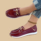 Dámské elegantní jednobarevné mokasíny s tlustou podrážkou