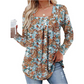 Dámský skládaný tunikový top s květinovým potiskem