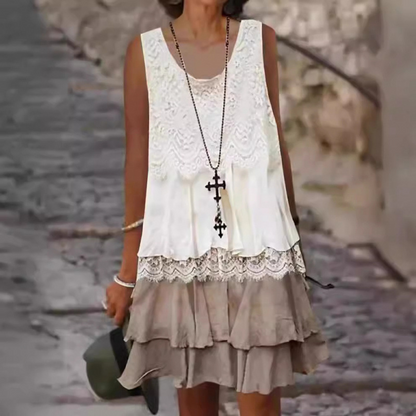 🌸Dámské módní patchworkové šaty bez rukávů