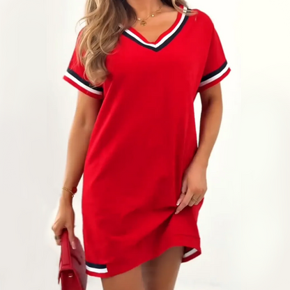 👗Dámské pruhované šaty se švy – retro styl, moderní pohodlí