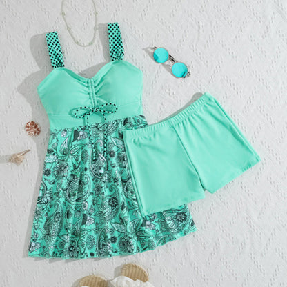 👙Top s Ramínky a Přiléhavé Plážové Šortky – Oddělitelný Plavkový Úbor