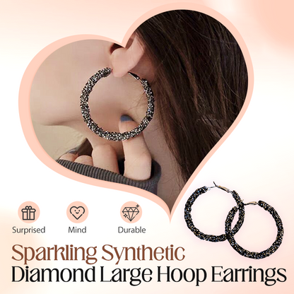 Jiskřivé syntetické diamantové velké kruhové náušnice