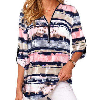 💖Dámské volnočasové módní tričko s výstřihem do V