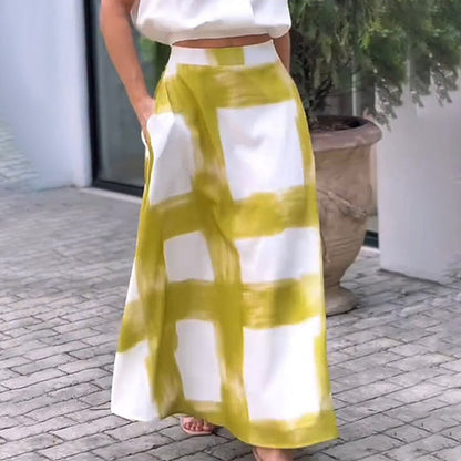 Módní kostkovaná sukně ve tvaru písmene A