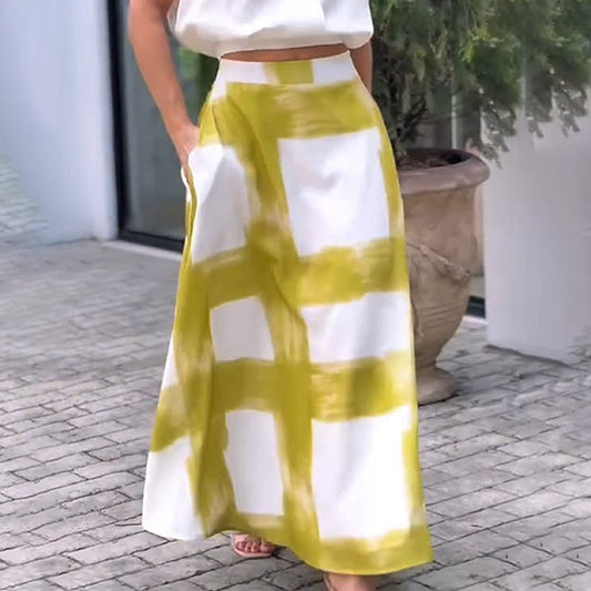 Módní kostkovaná sukně ve tvaru písmene A