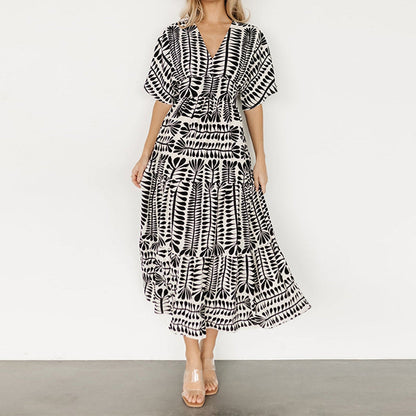 👗Dámské šaty s výstřihem do V a splývavým střihem