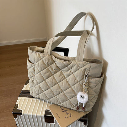 👜Dámská velkokapacitní pevná prošívaná taška přes rameno