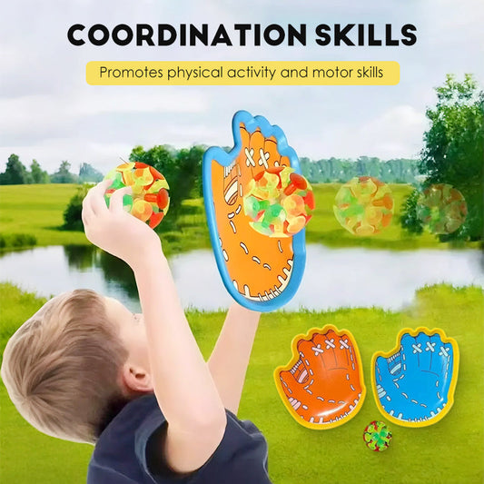 Sada her na házení a chytání pro děti s přilnavými míčky