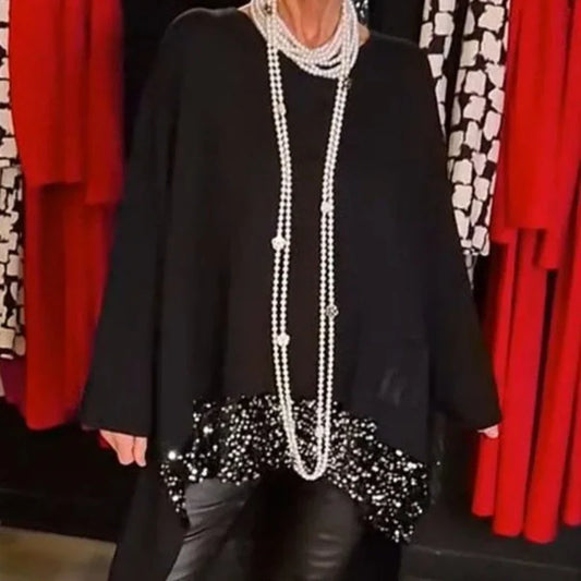 Top s flitry a nepravidelným lemem