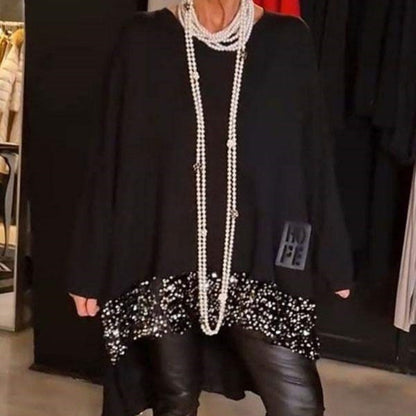 Top s flitry a nepravidelným lemem