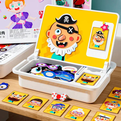 Magnetické puzzle obličej zdobit cestovní hra oboustranné předškolní učení hračky pro děti