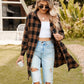 🍂Dámské podzimní flanelové košile s knoflíky, kostkované sako s límečkem, dlouhé kabáty