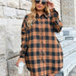 🍂Dámské podzimní flanelové košile s knoflíky, kostkované sako s límečkem, dlouhé kabáty