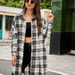 🍂Dámské podzimní flanelové košile s knoflíky, kostkované sako s límečkem, dlouhé kabáty