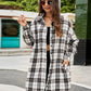 🍂Dámské podzimní flanelové košile s knoflíky, kostkované sako s límečkem, dlouhé kabáty