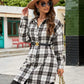 🍂Dámské podzimní flanelové košile s knoflíky, kostkované sako s límečkem, dlouhé kabáty
