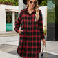 🍂Dámské podzimní flanelové košile s knoflíky, kostkované sako s límečkem, dlouhé kabáty