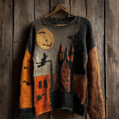 Dámský ležérní svetr s halloweenským potiskem