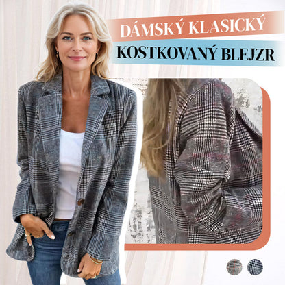 🍂Dámský klasický kostkovaný blejzr
