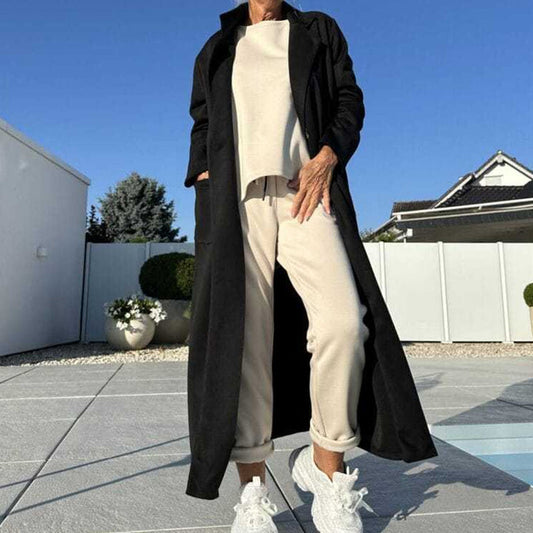 🍂Teplý a stylový jednobarevný kabát