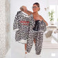 Dámský set s leopardím potiskem – top a kalhoty